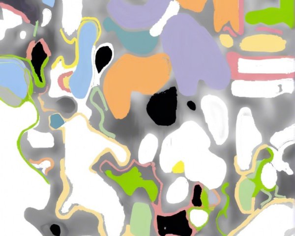 Abstract Composition of Vibrant Colors and Shapes