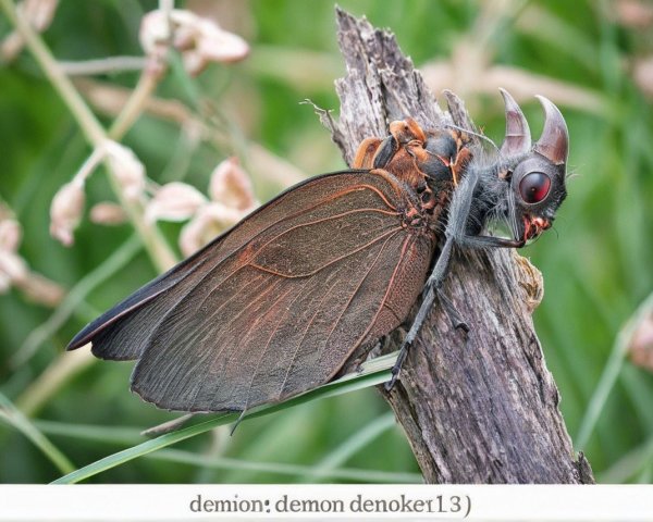 Insect with Reddish Eyes on Textured Wood Background