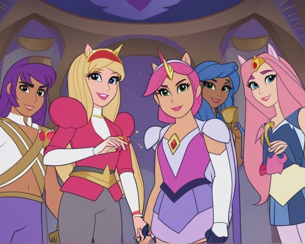 Vibrant Animated Characters in Magical Setting
