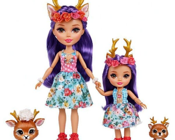 Stylish Dolls with Antlers and Floral Dresses