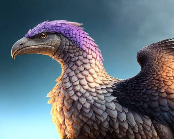 Majestic Eagle-Dragon Hybrid with Iridescent Scales