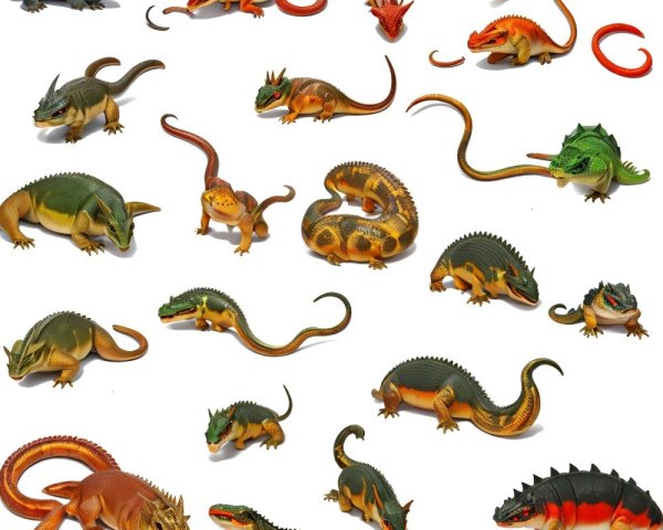 Vibrant Collection of Dinosaur and Lizard Figurines