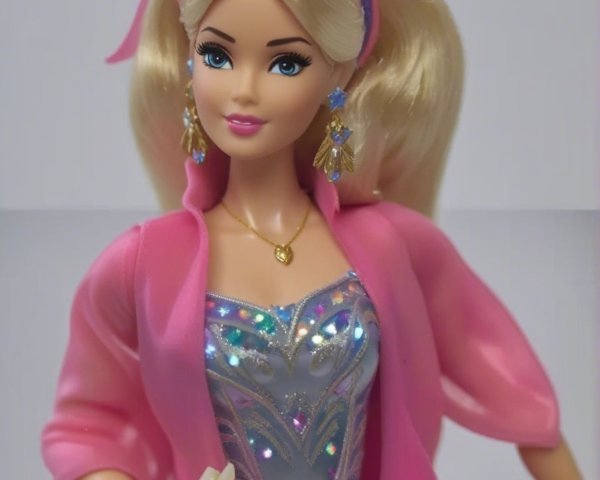 Stylish doll with blonde ponytail and fashionable outfit