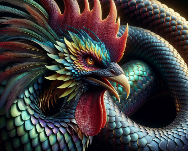 Vibrant and Intricately Designed Fantastical Dragon