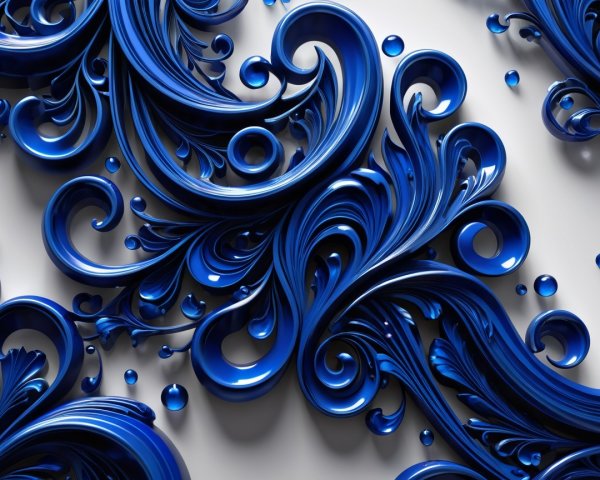 Intricate Deep Blue Swirling Pattern Design