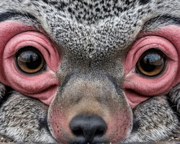 Close-up of a unique animal with expressive eyes