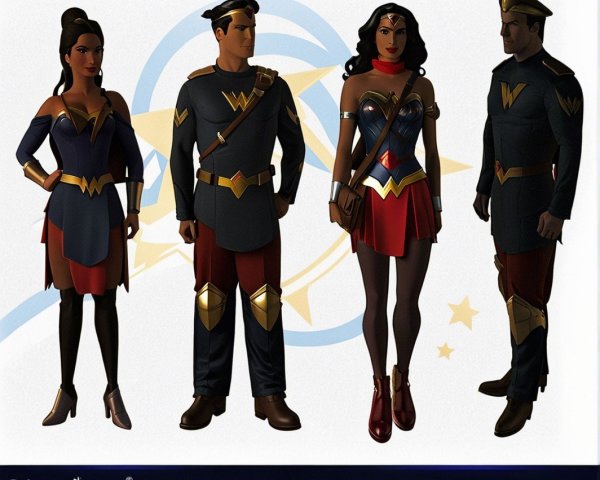 Stylized Superhero Characters with Bold Designs