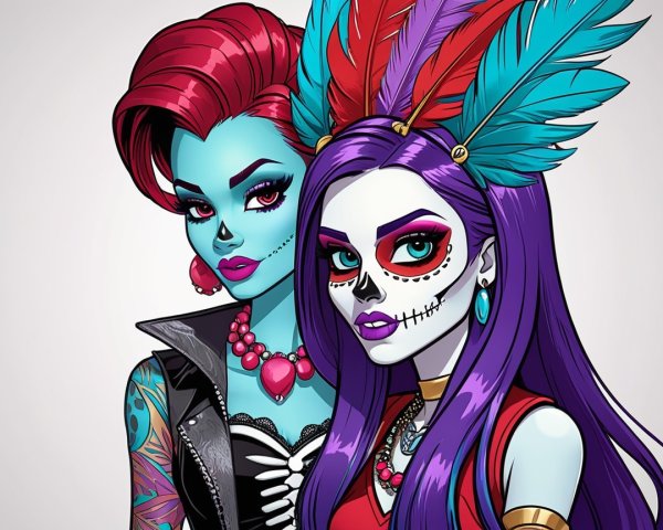 Stylized Colorful Characters with Unique Styles
