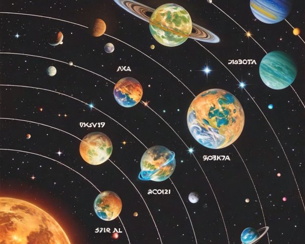 Stylized Solar System with Unique Planets and Orbits