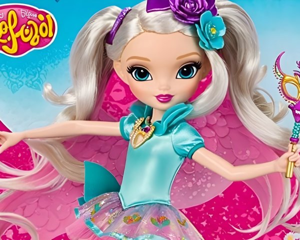 Colorful Fashionable Doll with Blonde Hair and Wand