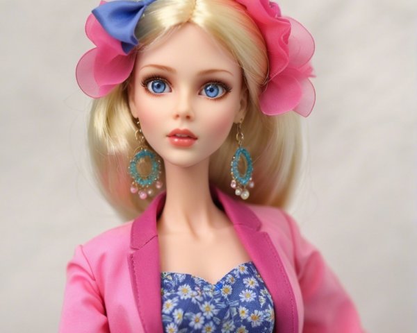 Fashion doll with blonde hair and vibrant attire