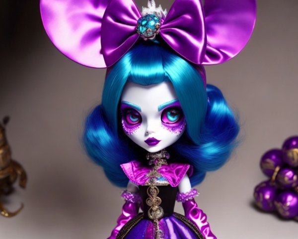 Whimsical Doll with Vibrant Colors and Features