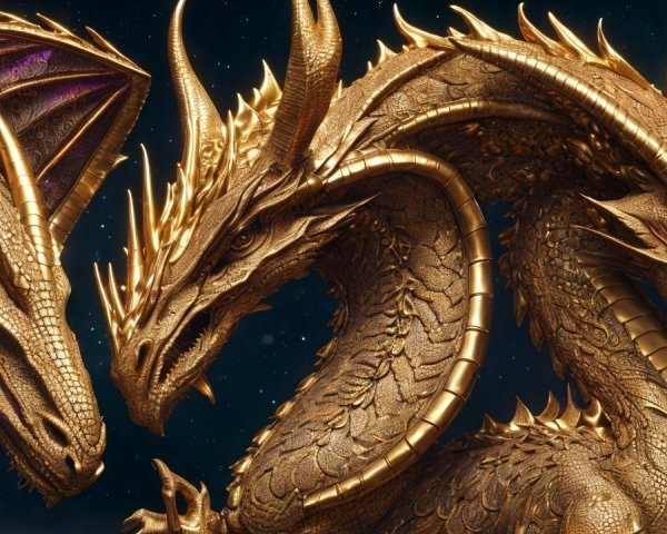 Detailed Description of Three Majestic Dragons