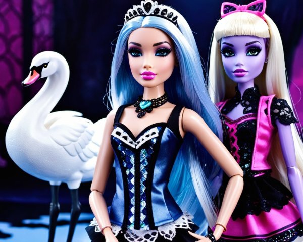 Elegant dolls with unique hairstyles and outfits