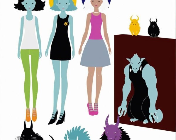 Stylized Characters and Whimsical Animals in Fashion