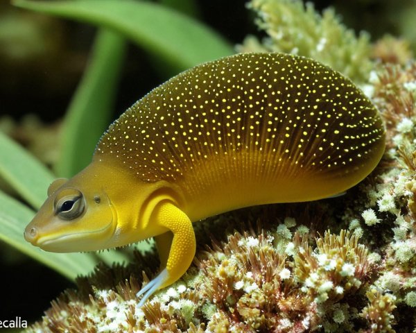 Vibrant Golden-Yellow Eel on Coral Reef