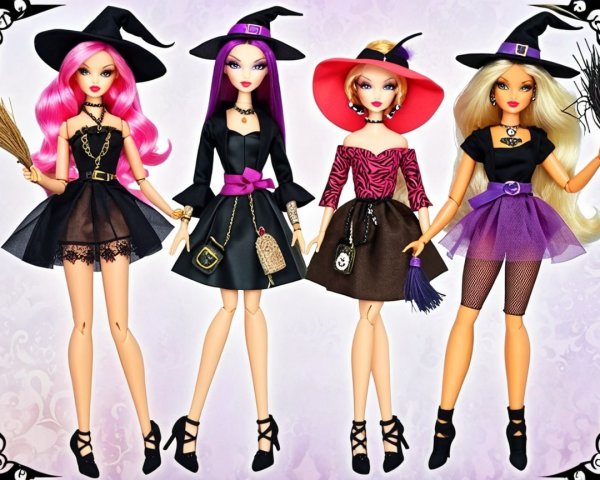 Stylish Witch Dolls with Unique Outfits and Accessories