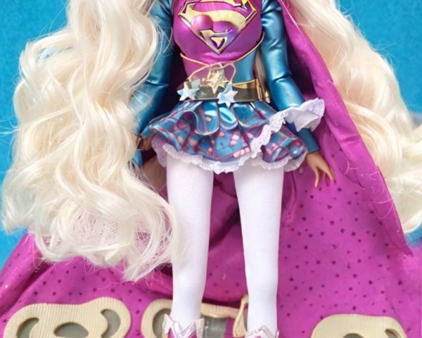 Fashion Doll in Colorful Superhero Costume