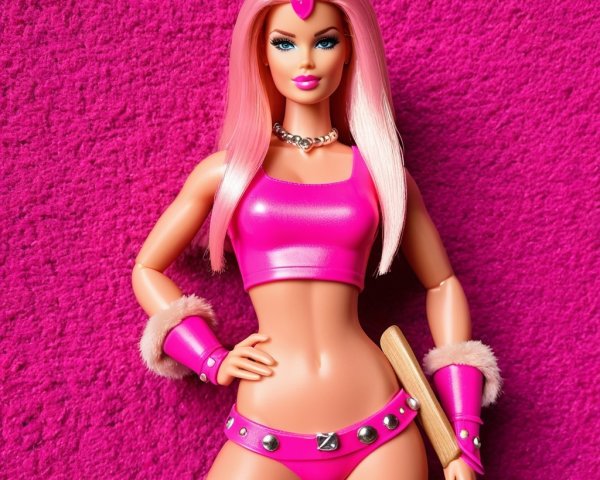 Stylish Doll with Pink Hair and Trendy Accessories