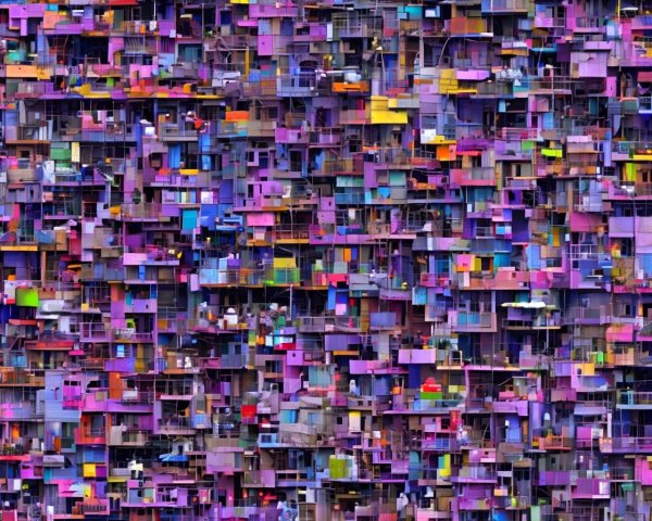 Vibrant Mosaic of Colorful Urban Buildings