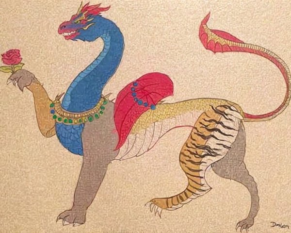 Vibrant Mythical Dragon with Unique Colorful Features