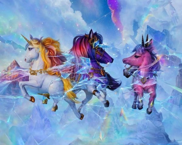 Majestic Unicorns in a Fantastical Landscape