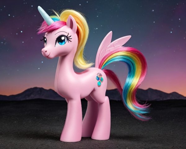 Vibrant Pink Unicorn Figurine with Colorful Details