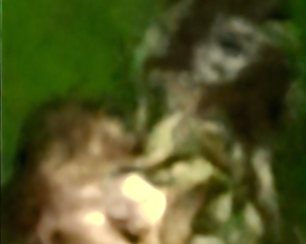 Blurred Figure Against Rich Green Background in Impressionism