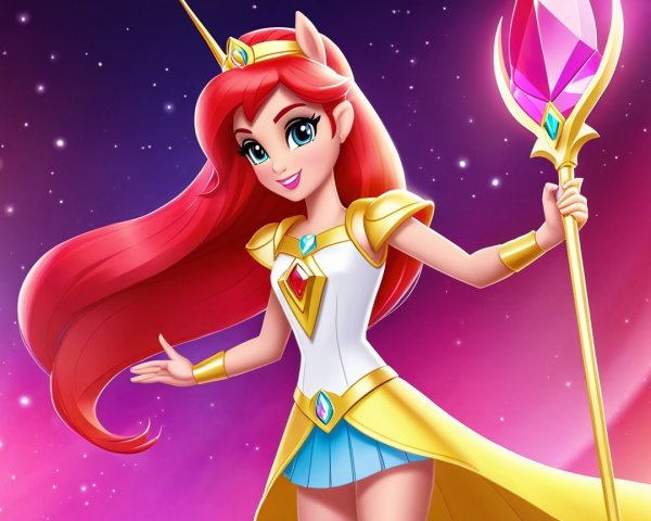 Vibrant Animated Character in a Starry Galaxy Setting