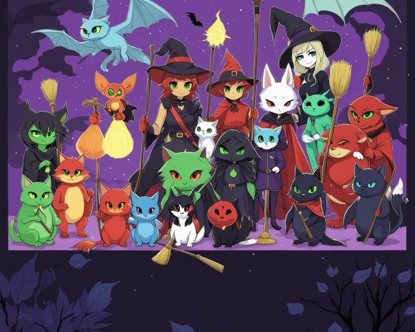 Whimsical Witches with Magical Animal Companions