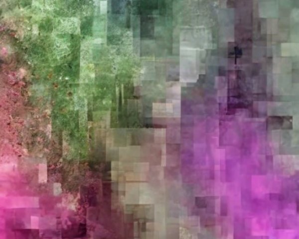 Vibrant Abstract Digital Artwork with Mosaic Colors