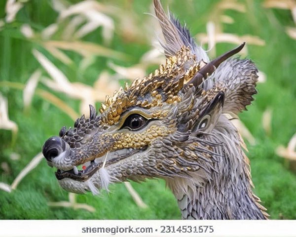 Fantastical dragon-like creature with intricate scales