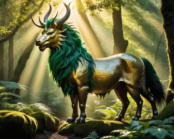 Majestic Centaur in a Mystical Golden Forest