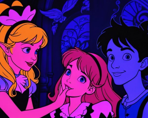 Three Animated Characters in Colorful Stylized Design