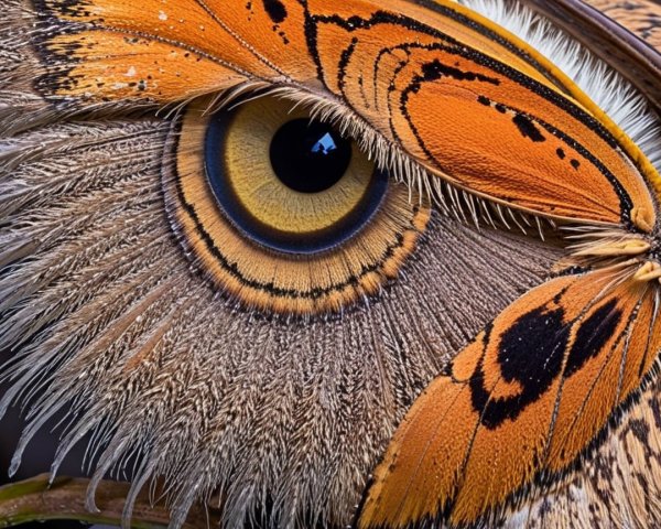 Close-up of Butterfly Wing with Intricate Patterns