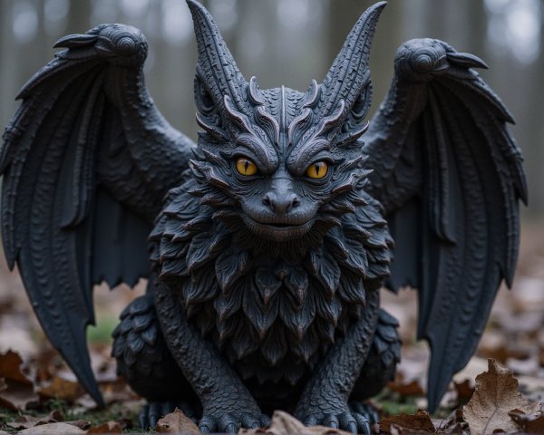Fantastical Creature with Dragon and Feline Features