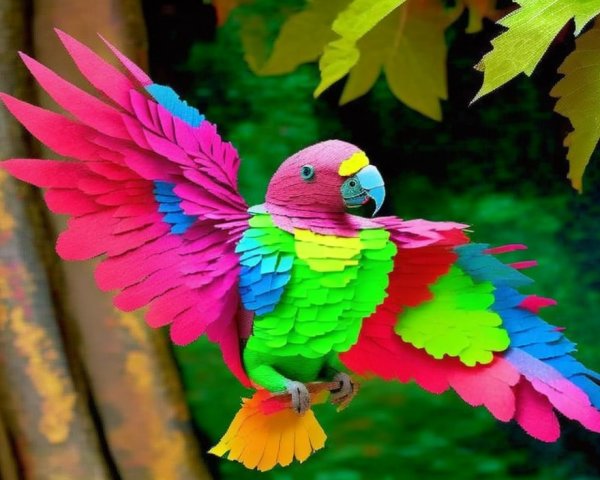 Vibrant Parrot in Flight with Colorful Feathers