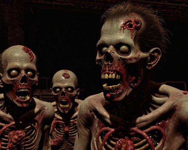 Grotesque Zombies with Decaying Skin and Jagged Teeth
