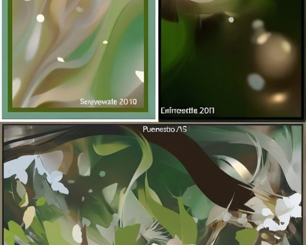 Three Abstract Artworks with Organic Shapes and Colors