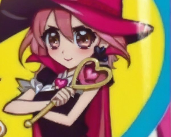 Cute anime character with pink hair and heart staff