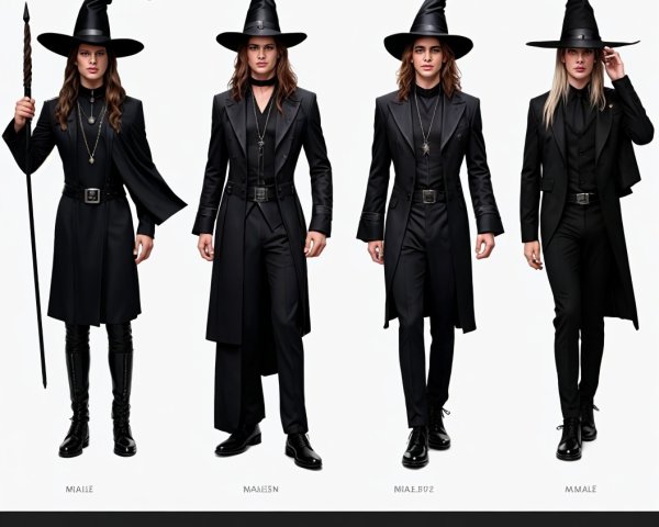 Modern Gothic Witch-Inspired Fashion for Models