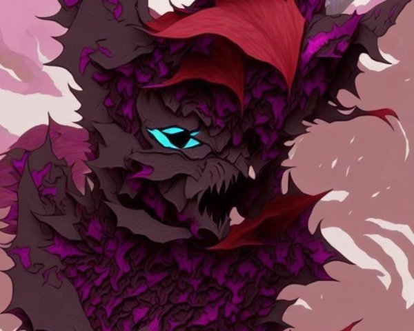 Abstract Menacing Creature in Dark Colors and Textures