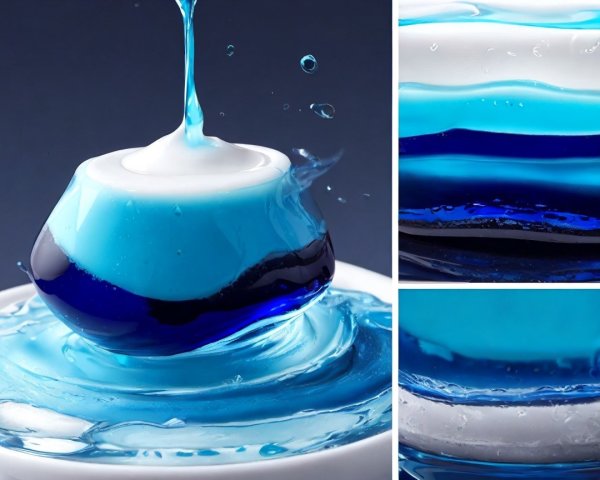 Vibrant Blue and White Liquid Splash with Ripples