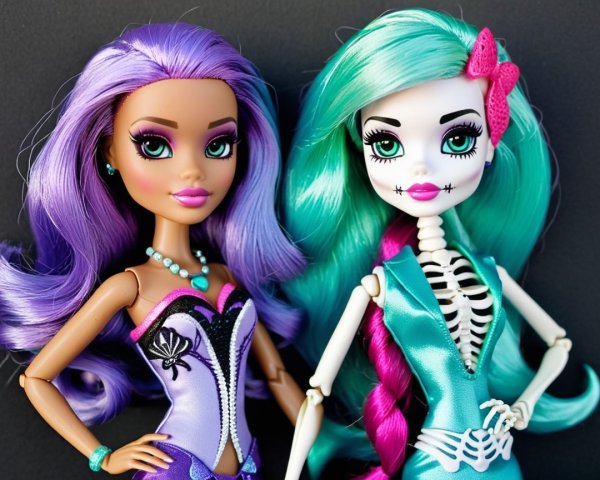 Colorful Dolls with Unique Outfits and Hairstyles