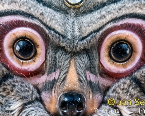 Close-Up of an Owl's Face with Striking Eyes