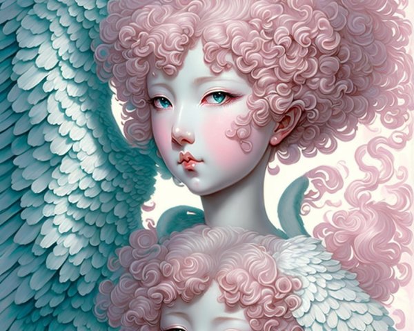 Ethereal Characters with Pastel Hair and Wings
