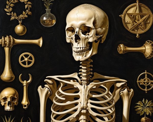 Anatomically Correct Skeleton with Symbolic Objects
