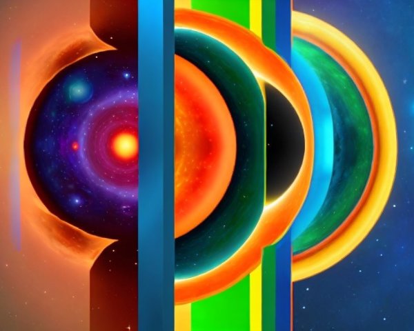 Abstract Cosmic Layers with Colorful Concentric Circles