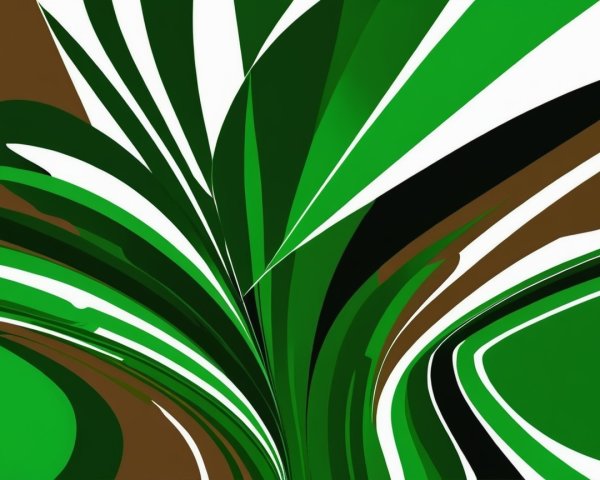 Abstract Design with Green Shades and Bold Lines