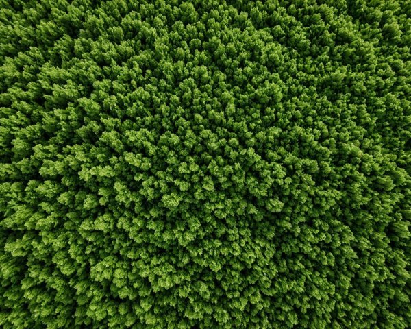 Aerial View of a Dense Green Forest Ecosystem
